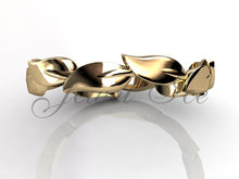 Load image into Gallery viewer, Floral Wedding Band - 14k Yellow Gold Unique Leaf and Vine Floral Wedding Band